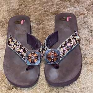 Justin flip flop size 9